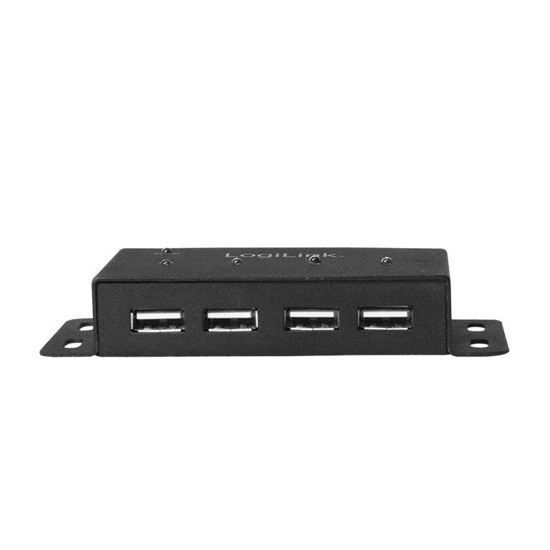 LogiLink 4-port LED metal USB 2.0 hub with 5V/2A 480 Mb/s power supply