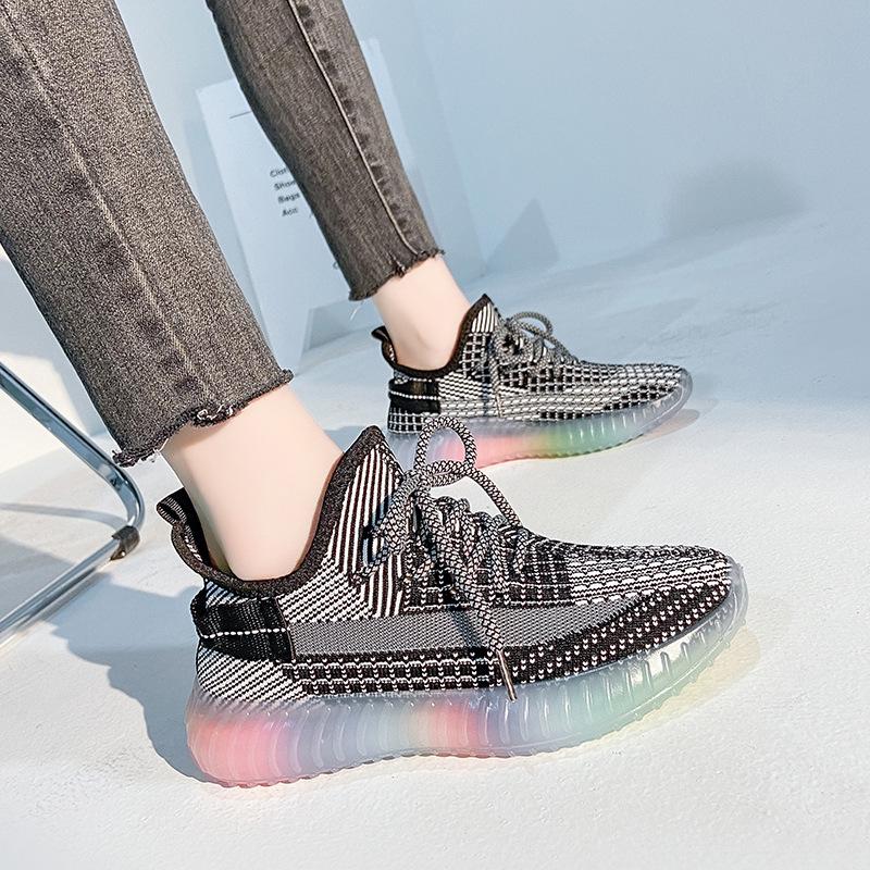 Women's Flyknit Korean-Style Spring 2026 Breathable Fashion Running Shoes