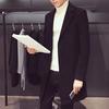 Men Suit Coat Lapel Long Sleeve Solid Color Mid-length Suit Jacket Slim Fit