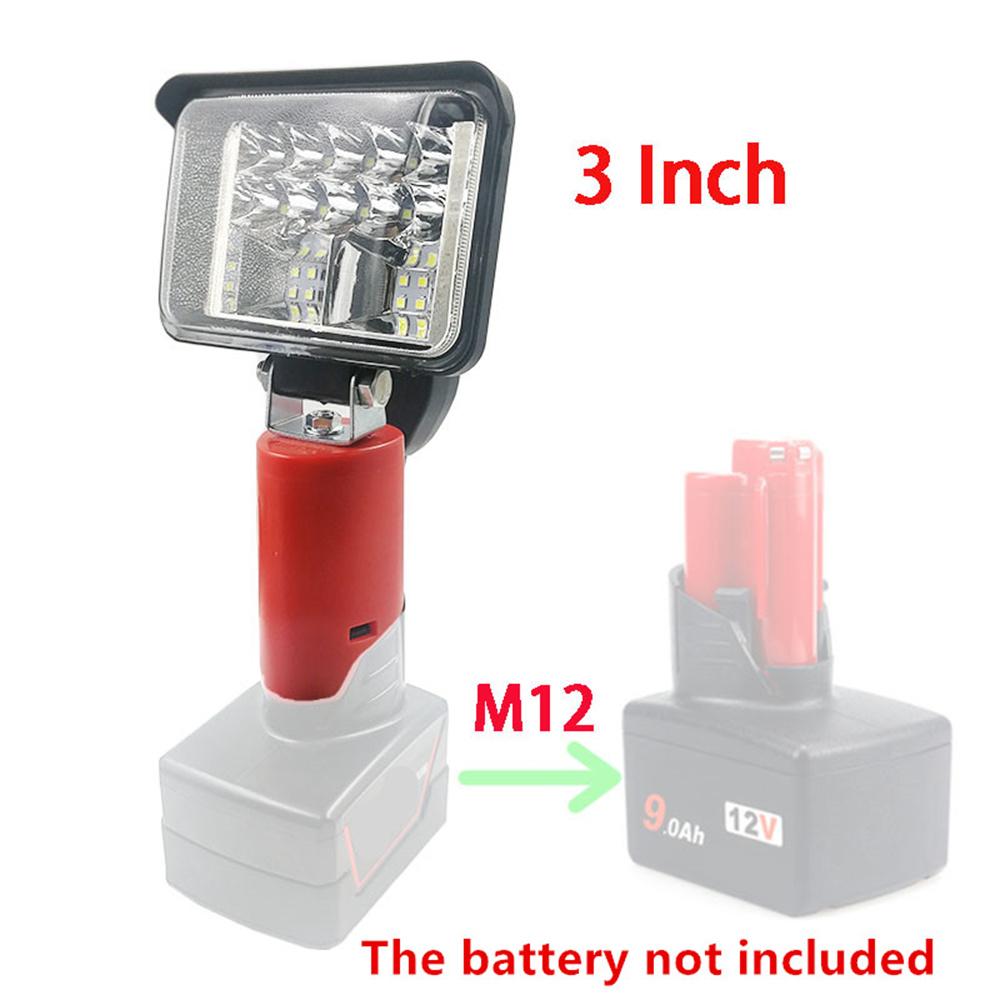 

Wireless LED Work Light 3inch 18LED 2800LM 54W for Milwaukee M12 Li-ion Battery