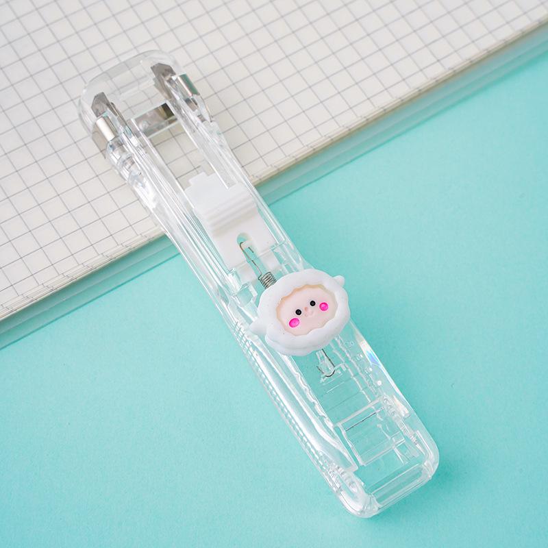 Cartoon Transparent Traceless File Binder Clip for Office Data Organization and Creative Learning