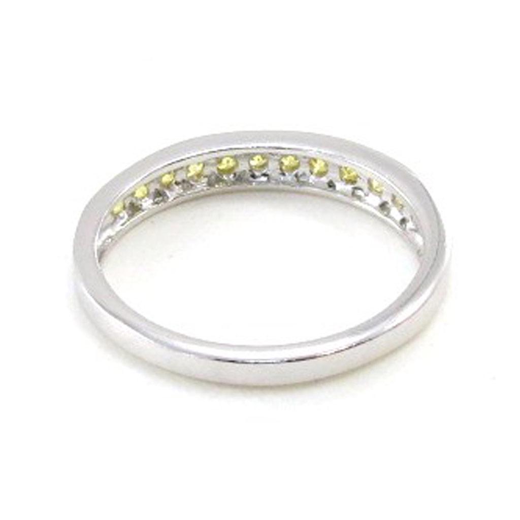 Silver Ring 'Goddess' Silvery Yellow Topaz (rhodium) - 3 Mm