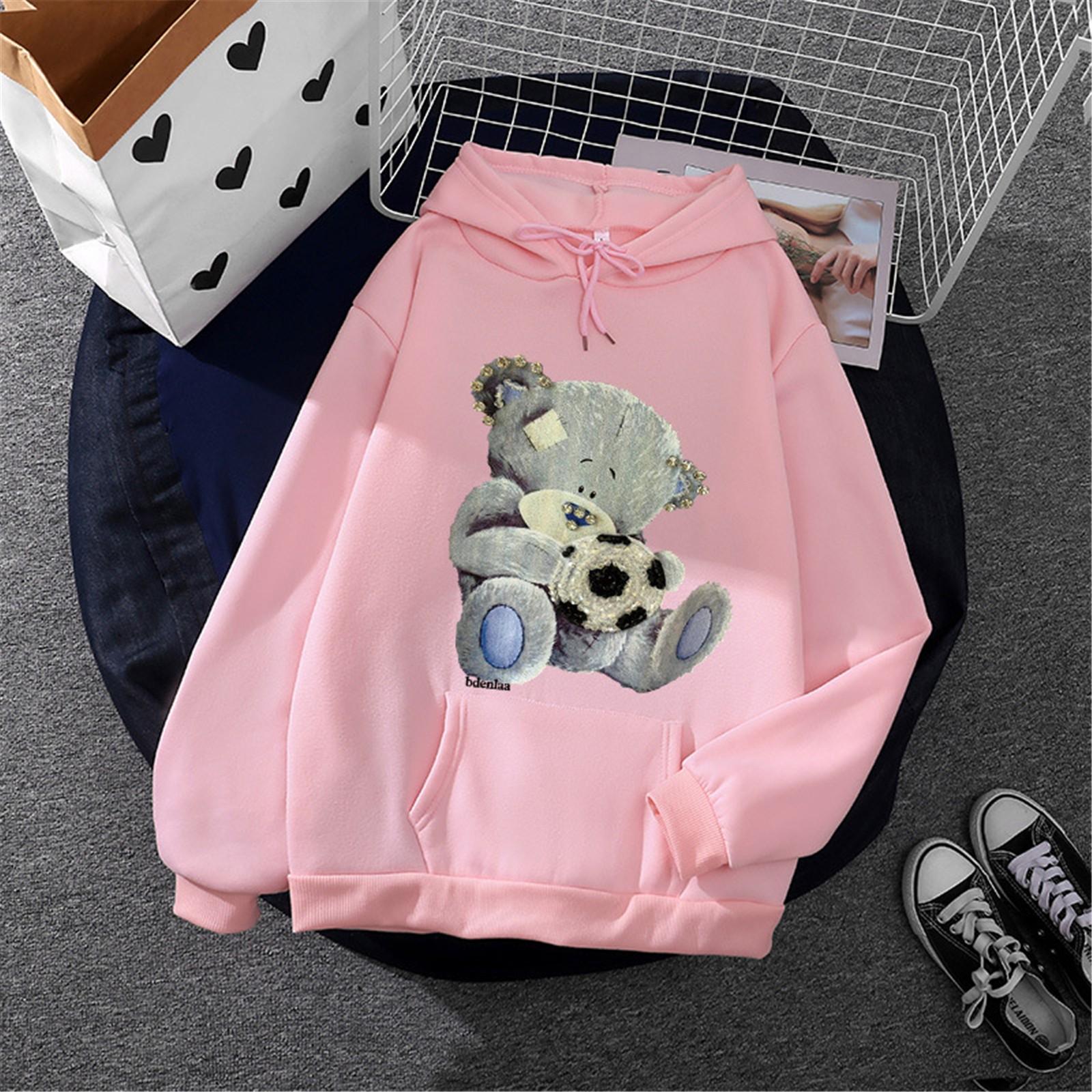 

YiGei Женская толстовка с длинными рукавами, пуловер с принтом, толстовка, блузка, топы XL розовый