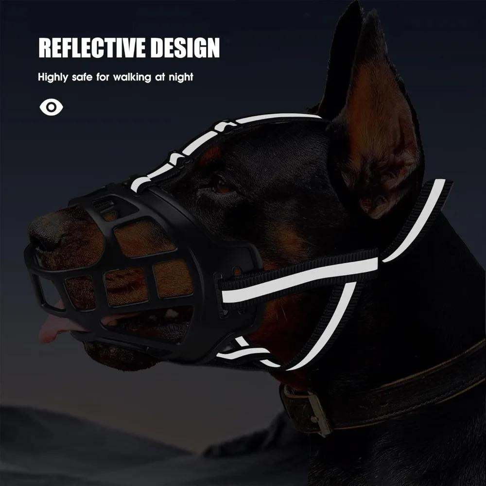 Anti-Bell-Maulkorb für Haustiere Reflektiert Licht Hundemaulschutz Abdeckung Bequemer Atmungsaktiver Korbmaulkorb Gegen Beißen Bellen Hundemaske