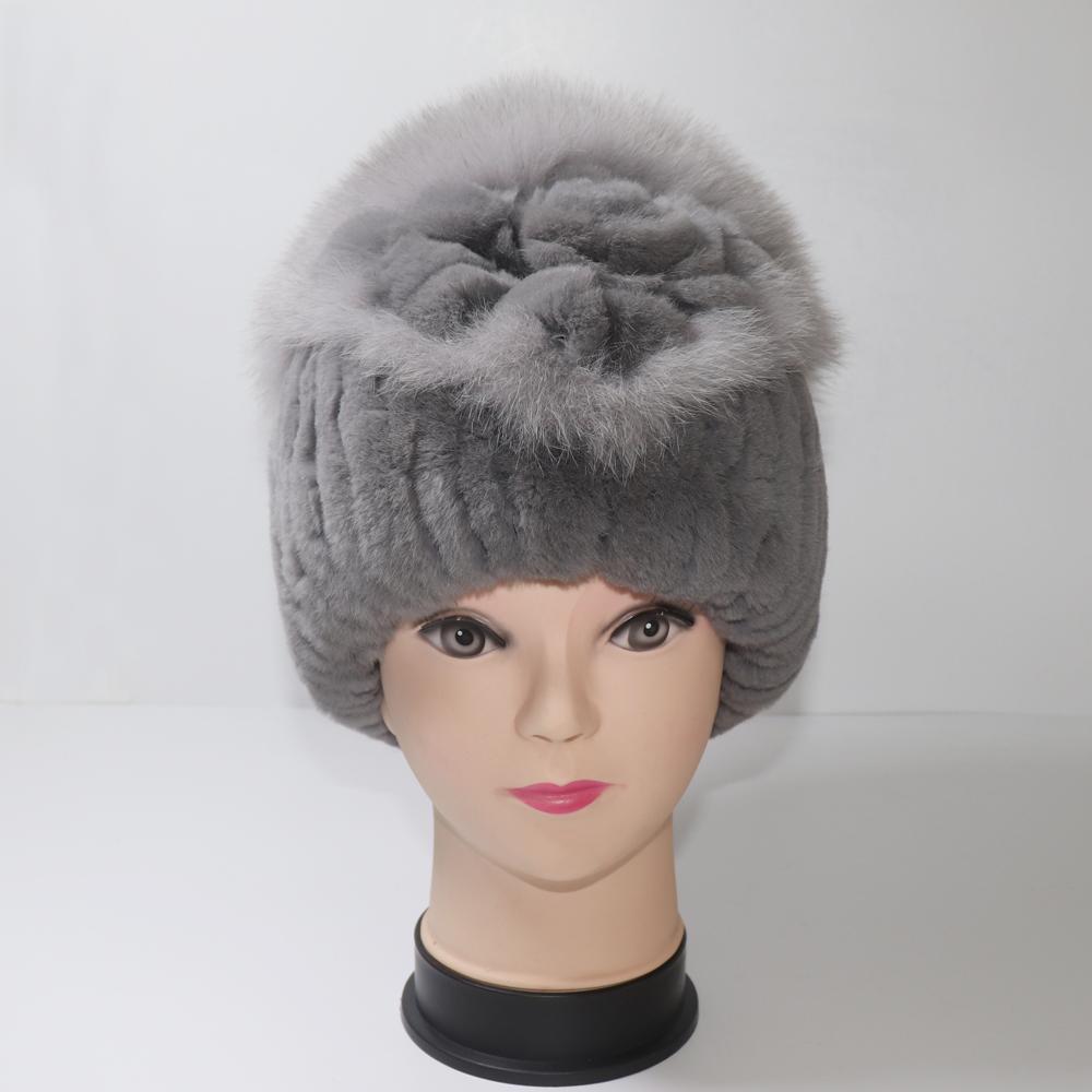 Iarnă femei 100% naturală șapcă din blană de iepure Rex, doamnă, caldă, autentică, șapci de blană de iepure Rex, bune, elastice, pălării din blană reală, căciuli calde