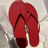 Sheepskin version of simple toe flip-flops women wear expensive flat bottom half slippers sandals