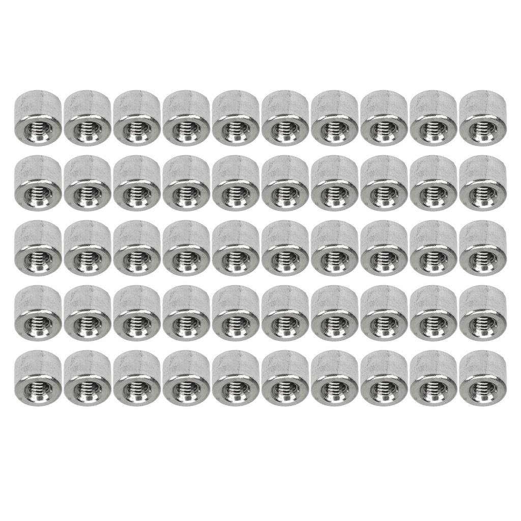 50Pcs Coupling Nut Round Female Thread Stainless Steel M4 Connector Nut Kit for Maintenance