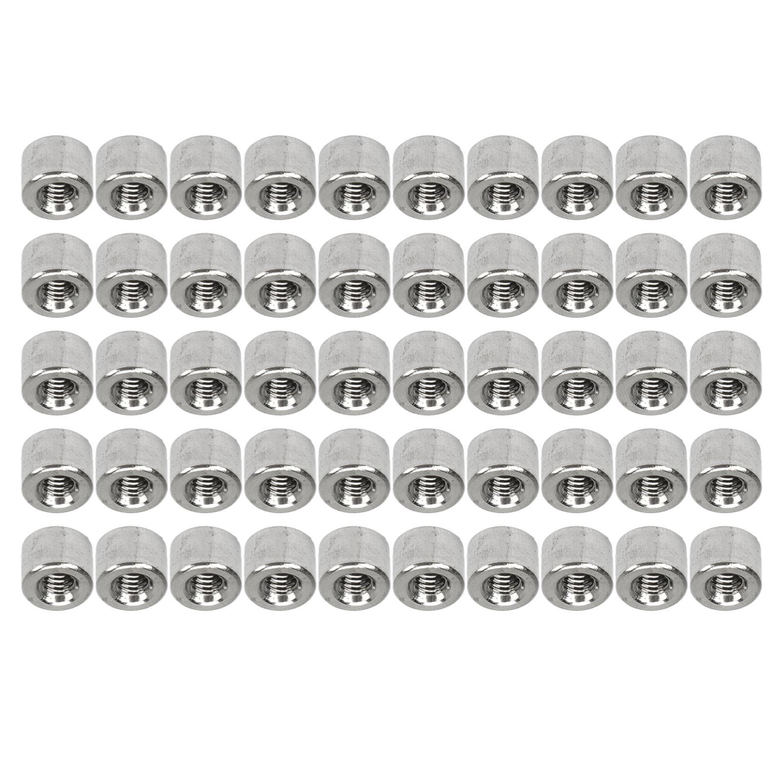 

50Pcs Coupling Nut Round Female Thread Stainless Steel M4 Connector Nut Kit for Maintenance