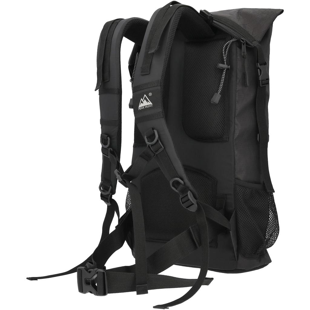 Rucksack Backpack 30L Lightweight Hiking Trekking Black Travel Disaster Prevention PEAKHUNT (X-PAC) Men's Women's