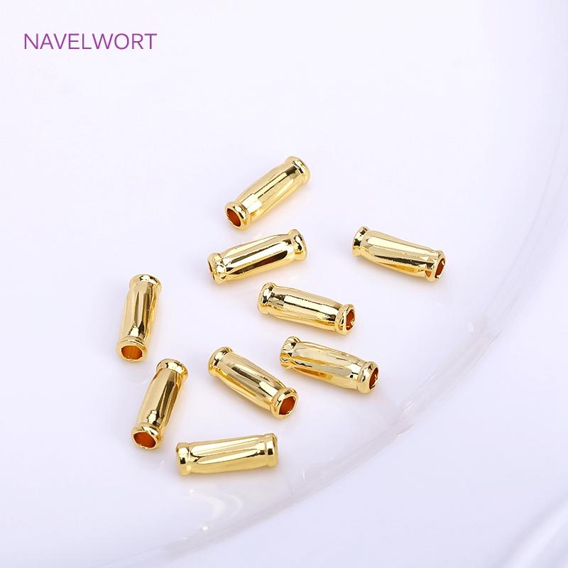 18K Gold Plated Röhrenperlen Abstandshalter Perlen, Zubehör Für Schmuck, Messing Streifenperlen DIY Armband Halskette Herstellung Zubehör Großhandel