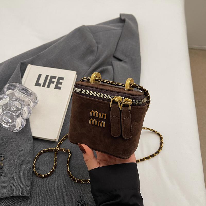 Frosted new chain miu French box bag niche texture women's small square bag personalized shoulder messenger bag