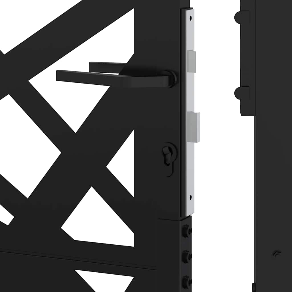 Garden Gate Black 100 X 125 Cm Steel Lightweight Design
