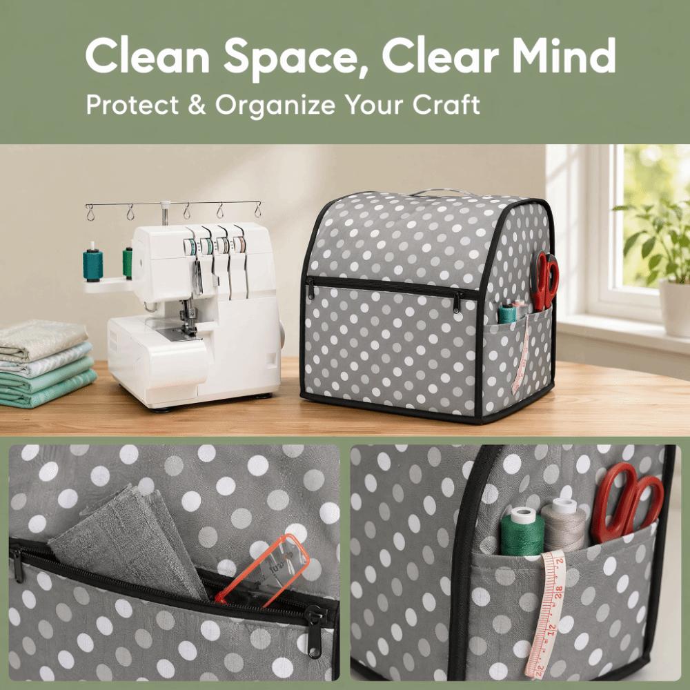 Soft Lined Overlock Machine Protective Cover Protective Case for Singer/Brother Tool Organization