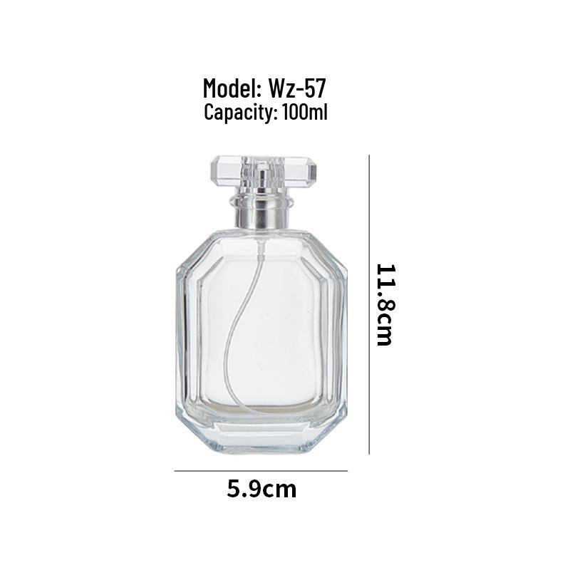 Elegant Transparent Rhombus Perfume Bottle – High-End Glass Spray, Portable for Decanting