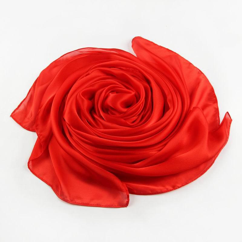 Women's Versatile Long Satin Scarf - Solid Color, Summer Sunscreen Shawl