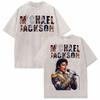 Michael Jackson King of Pop MJ Vintage Washed T-Shirt Herren Damen High Street Gothic Klassisches T-Shirt Sommer Oberteile Hip Hop T-Shirt