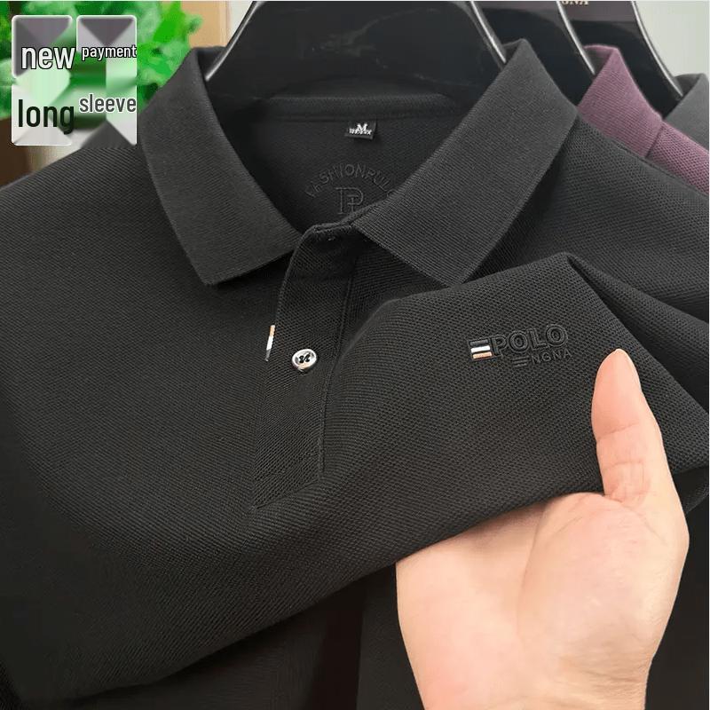 VEE KELLEN Men's Long-Sleeve Casual Polo Shirt