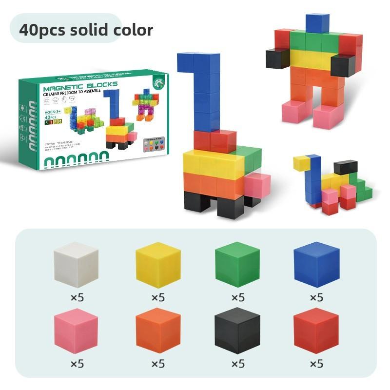 

Magnetic Childrens Building Blocks For Stem Learning And Creative Play Color 40pcs