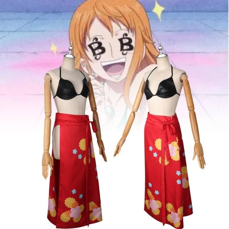 Piece One Theme Cartoon Character Nami Womens Performance Costume Cosplay Set