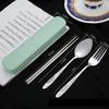 Tableware Stainless Steel Travel Camping Cutlery Fork Spoon Chopstick with Box