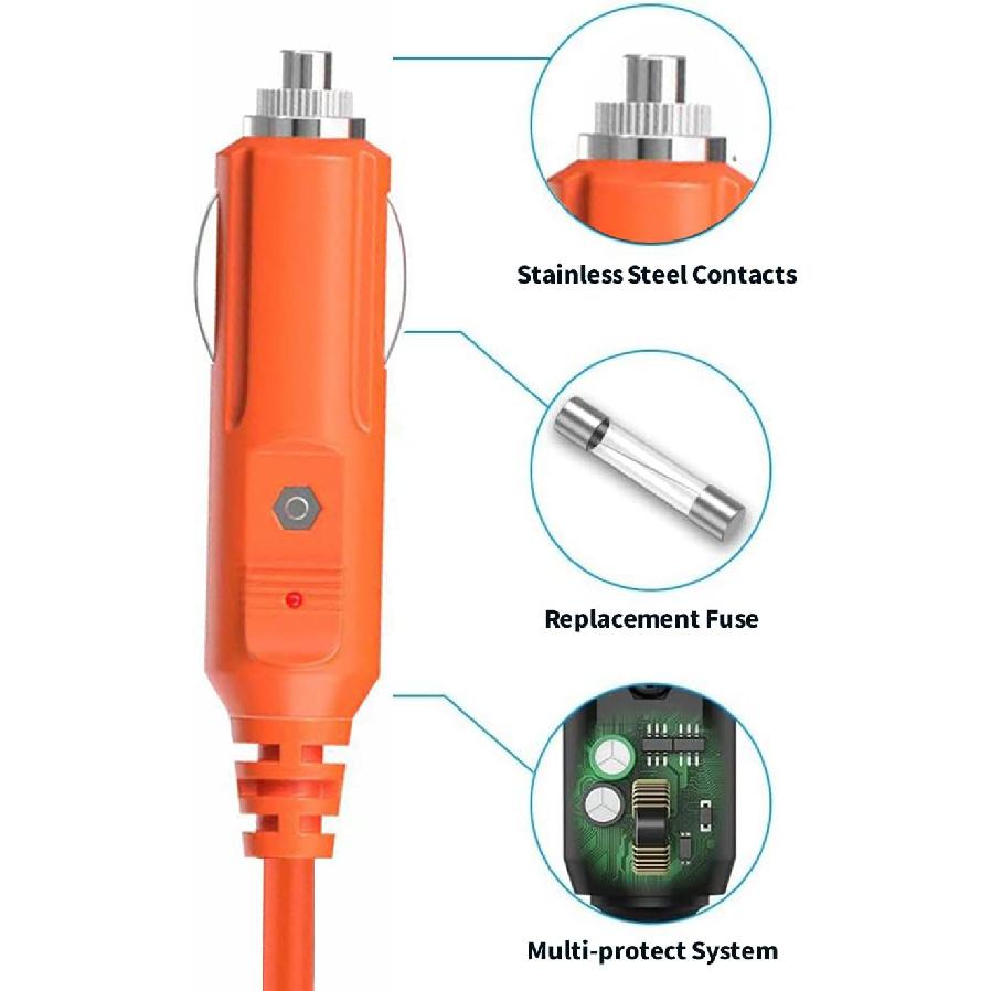 DC8020 Autoladekabel 2M 16AWG für Jackery tragbare Powerstation Explorer 1000 v2/2000 v2, 15A Zigarettenanzünder zu 8mm DC-Stecker Netzkabel