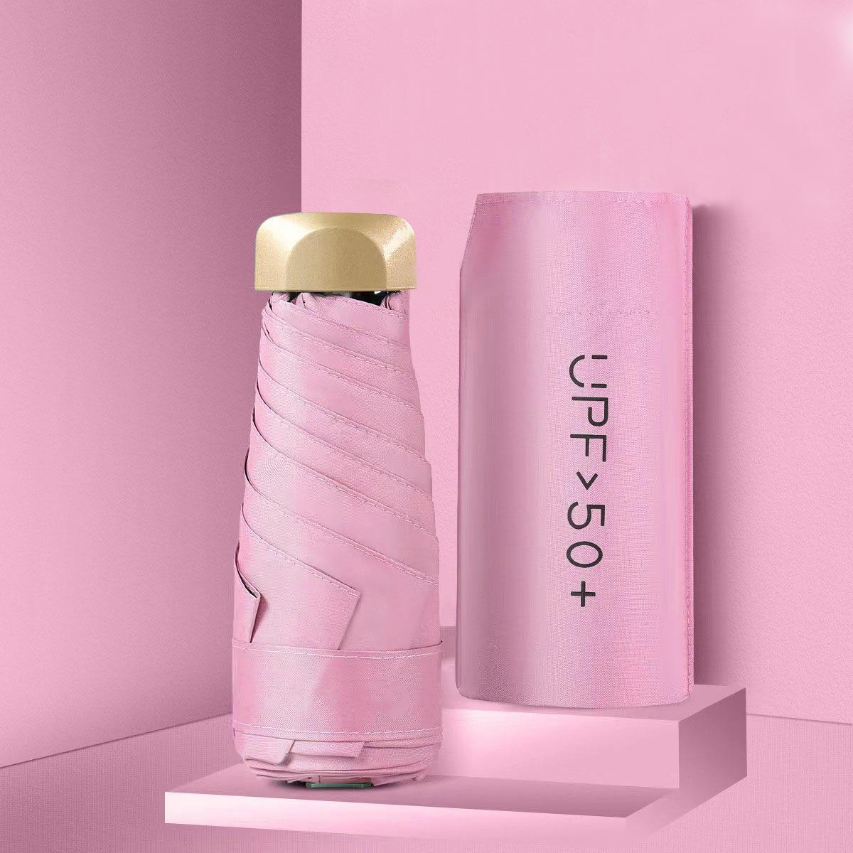 

Мини-зонт от солнца, карманный зонт, складной виниловый зонт с защитой от ультрафиолета, карманный зонт-капсула розовый