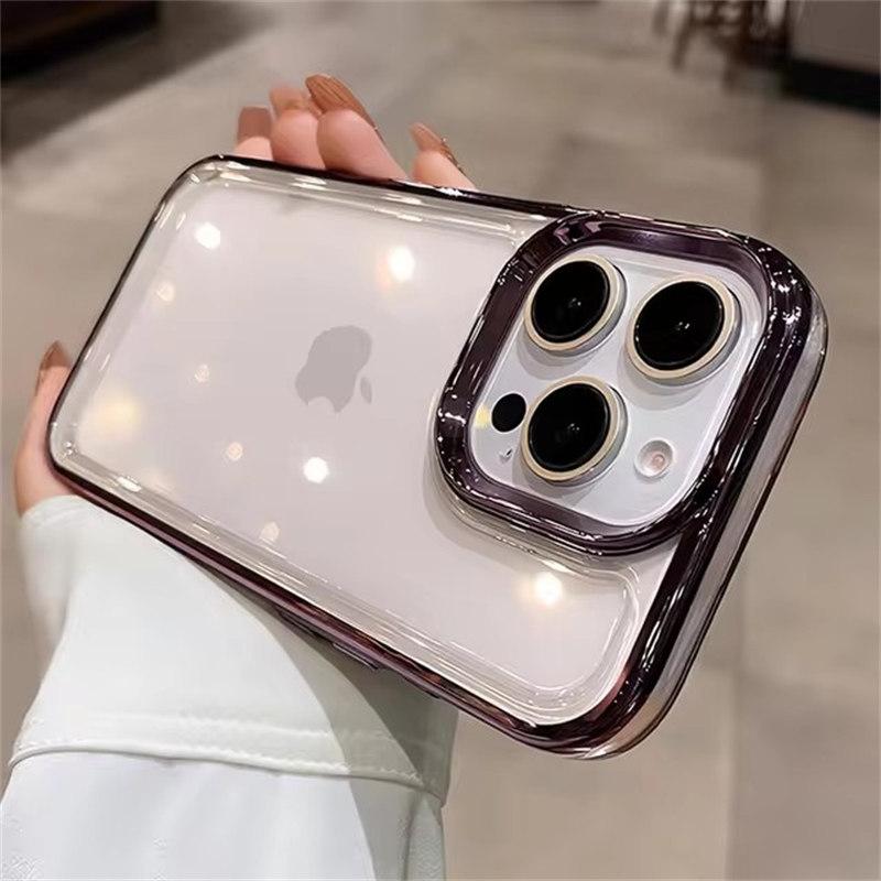 

Роскошный прозрачный акриловый чехол с покрытием для iPhone 16 15 14 13 12 Pro Max 16 Plus, противоударный, жесткий, защитный чехол для ПК iPhone 11