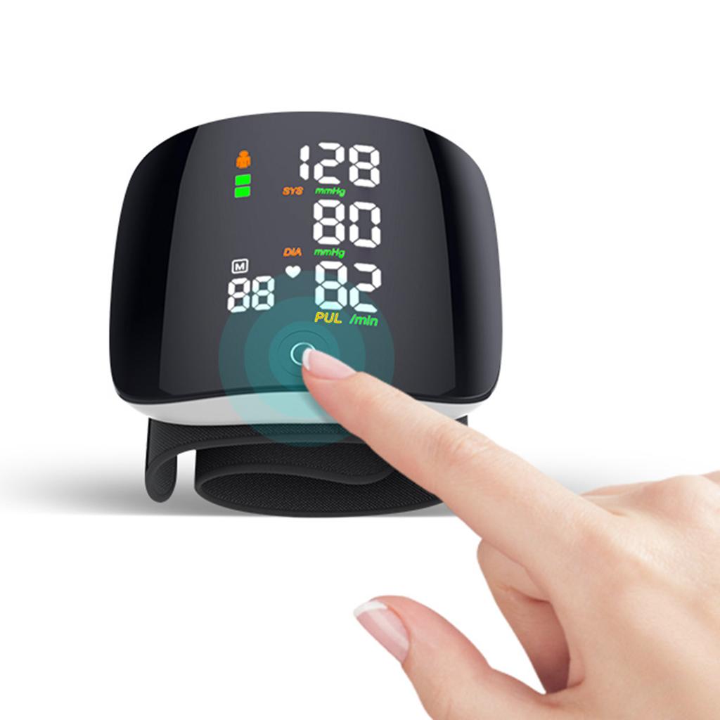 Blood Pressure Monitor Contact Screen Three-color Display Wrist Measurement Two-person Memory