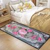 European Style Flower Design Aisle Big Size Rug Bedroom Bedside Non-slip Carpet Easy Clean Soft Entrance Door Mat Customizable