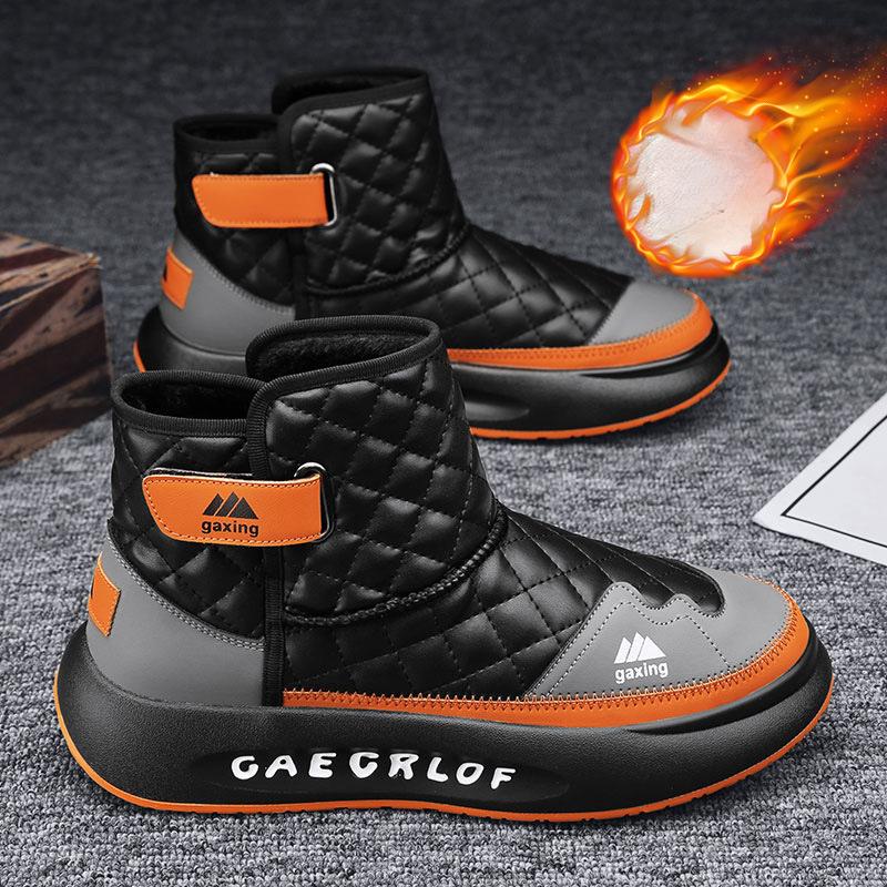 Men Winter Snow Boots Men New High-top Winterproof Comfortable Cotton Shoes Thick Soled Anti Slip Outdoor Thickened Casual Shoes