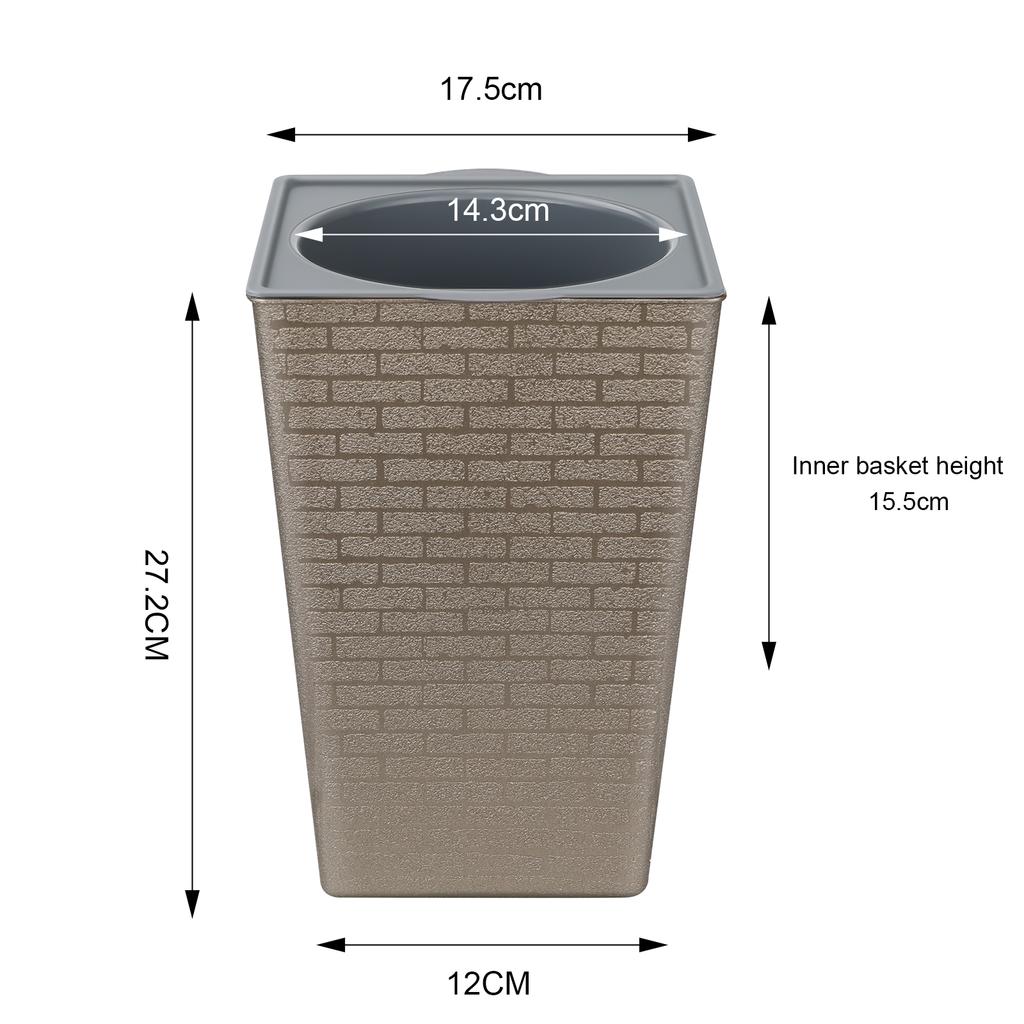 Brick Pattern Flowerpot Imitation Metal Plastic Flower Pot Square And Tall Type For Gardening Potted Plants Garden Supplies