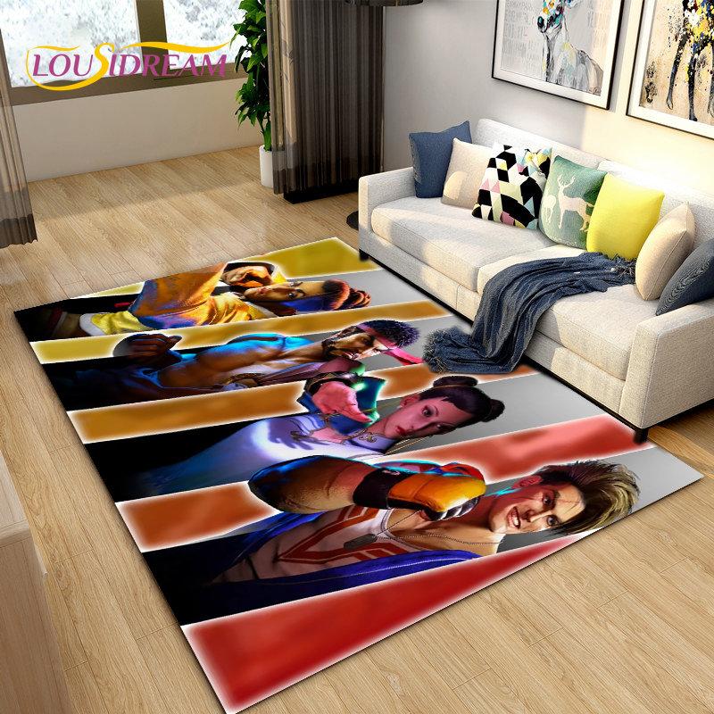 Retro Game Street Fighter Gamer Area Rug,Carpet Rug for Living Room Bedroom Sofa Doormat Decoration, Kid Play Non-slip Floor Mat