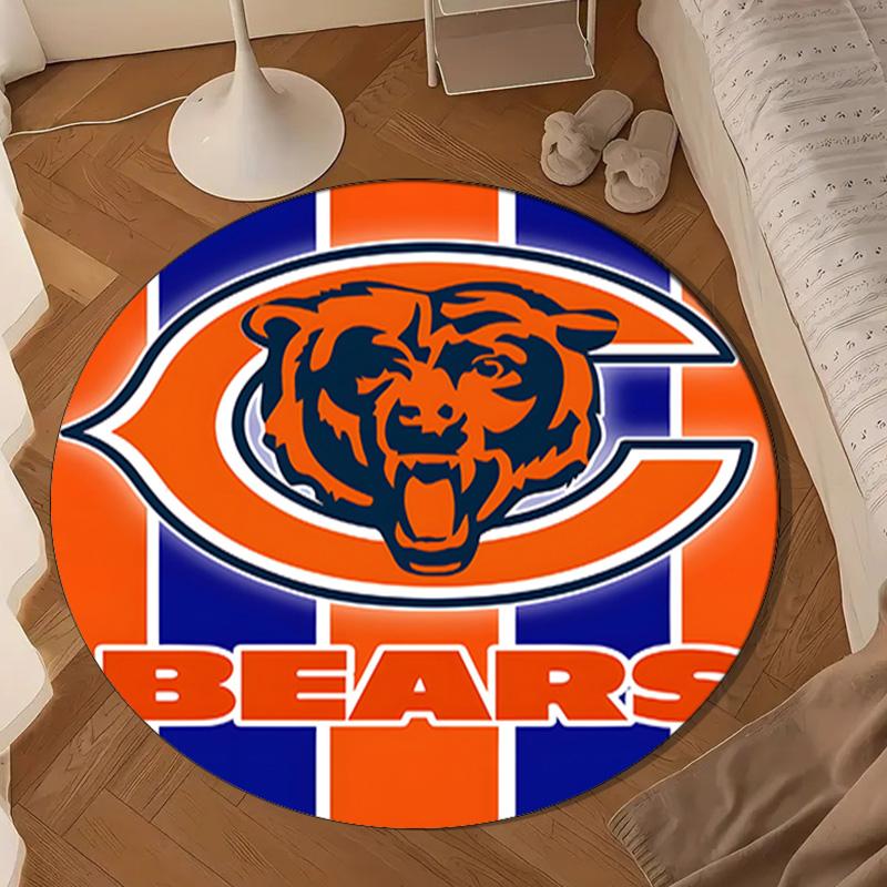 Chicago Bears Logo Round Mat, Anti-slip Circle Carpet Chair Rug For livingroom,Bedroom, Doormat Home Decor Gift Christmas Gifts