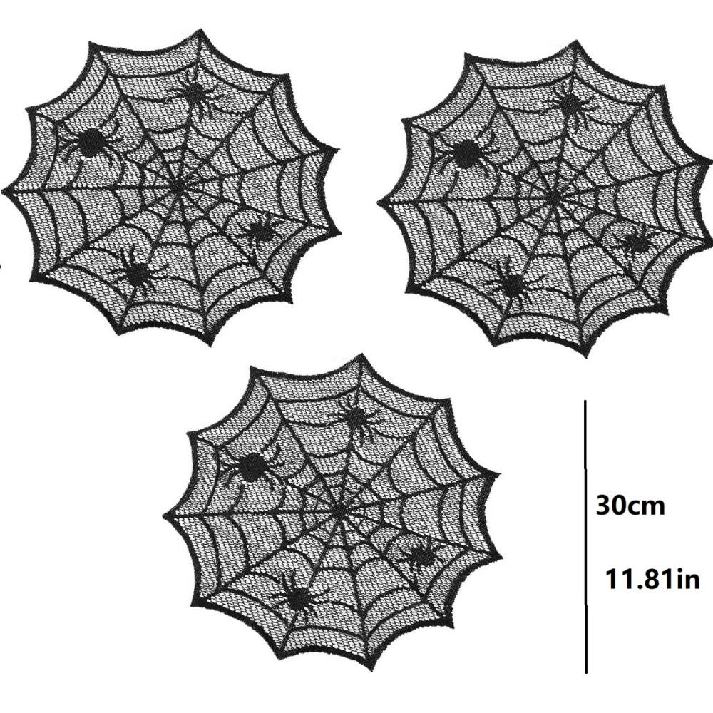 

Set Halloween Decorations Black Lace Spider Web Halloween Tablecloth Runner Fireplace Mantel Scarf for Halloween Party 2025