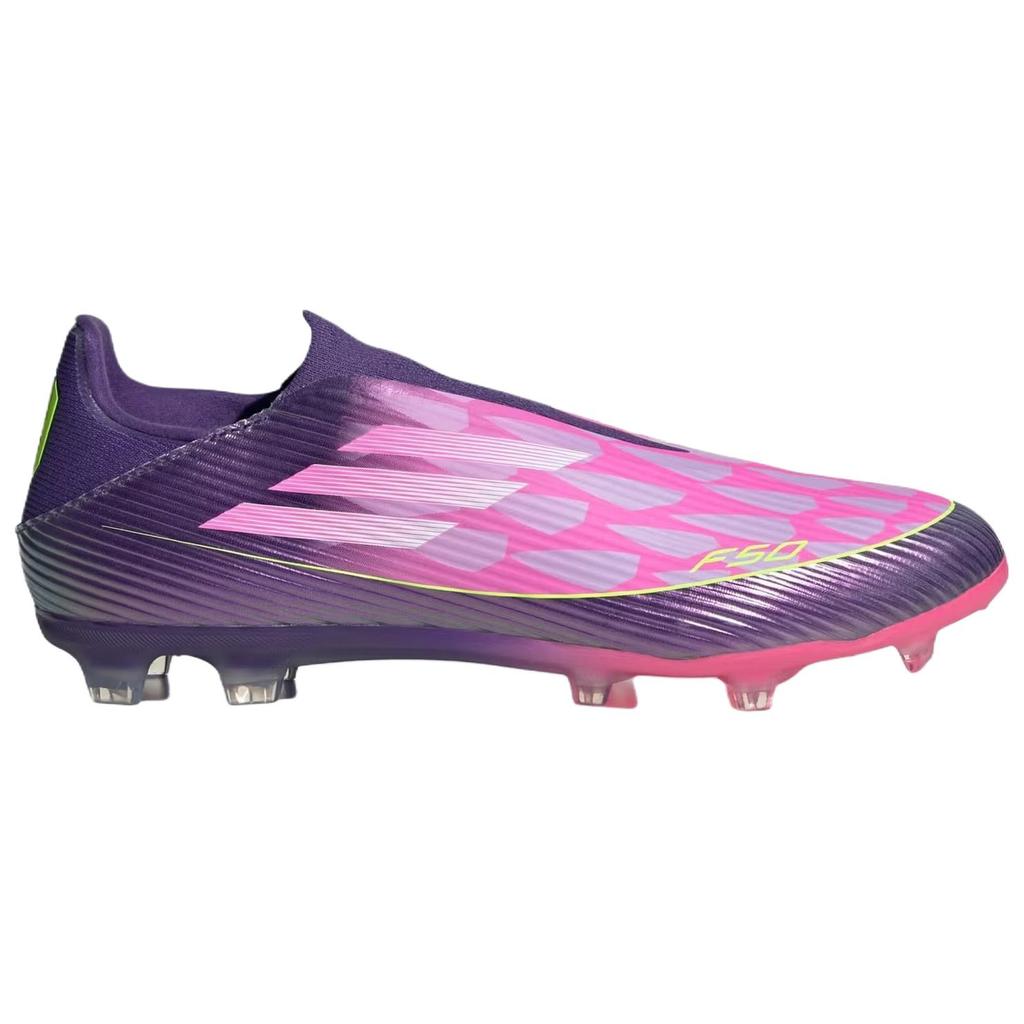 Lamine Yamal x adidas F50 League Senza Lacci FG/MG Viola Bianco Limone Lucido Scarpe da Ginnastica da Uomo Rosa Calzature-Bianco JQ9730