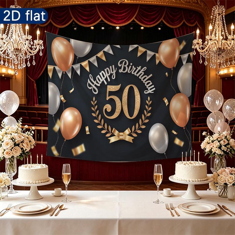 Party Backdrop Birthday Confetti 50Th Photo Booth Background Front Door Decor