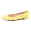 Ausgezeichnete Christian Louboutin Pumps mit Nieten, spitze Ballerinas, gelb, Damen 35, gebraucht