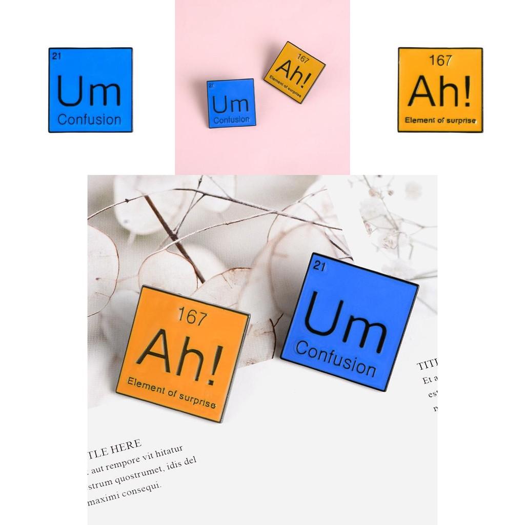 Unique Cartoon Elemental Alphabet Brooch Creative Geometric Style For Men And Women