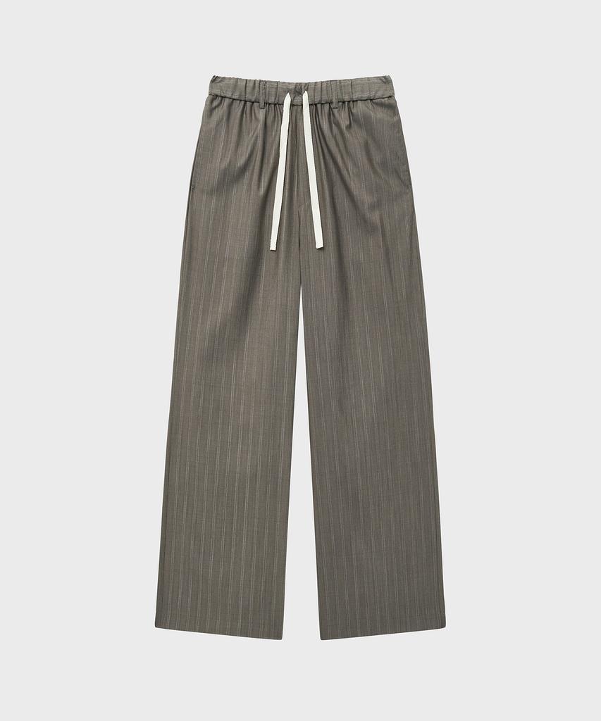 NOIRER Wool Silk Striped Light Pants (Brown)
