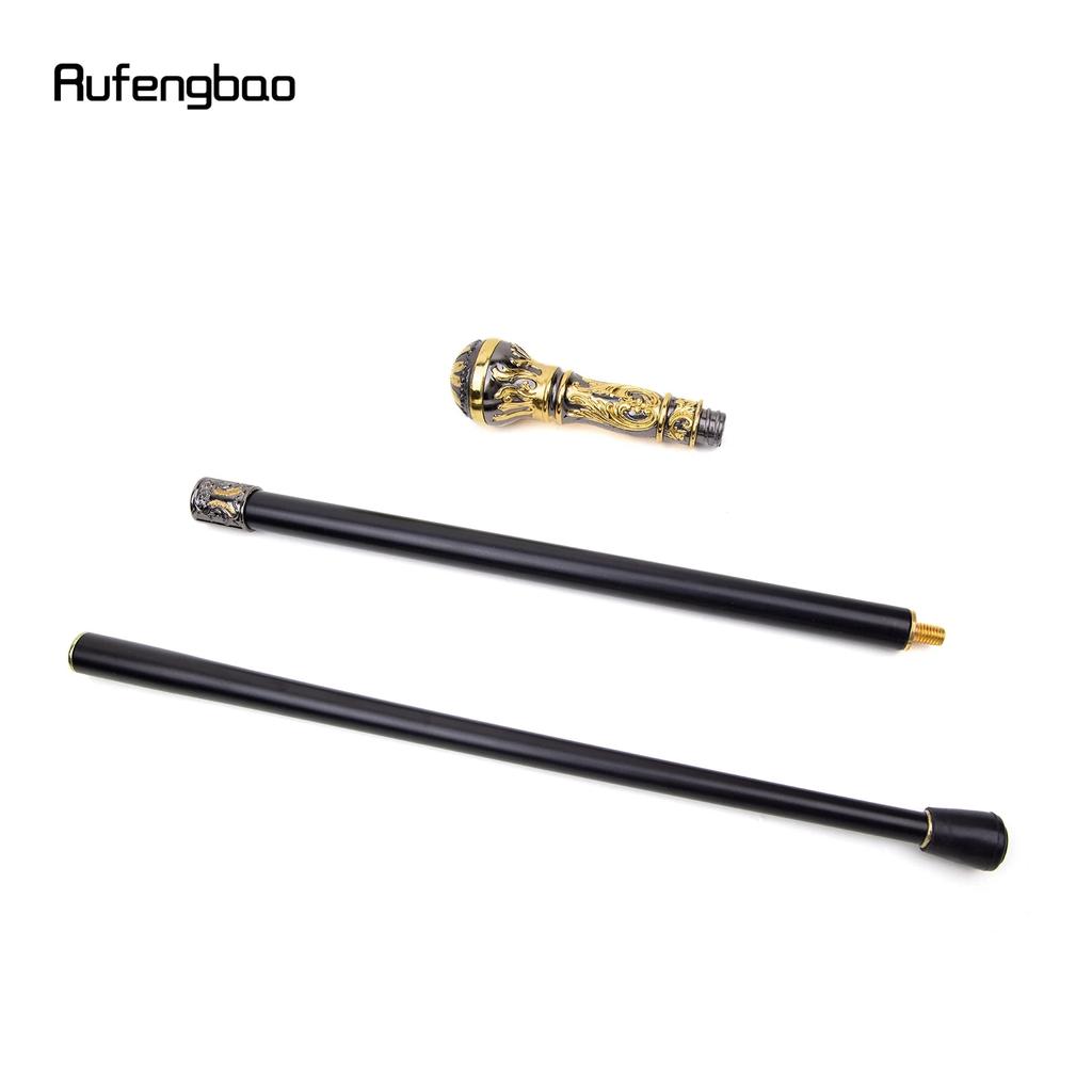 Golden Black Luxury Round Handle Fashion Walking Stick for Party Decorative Walking Cane Elegant Crosier Knob Walking Stick 93cm