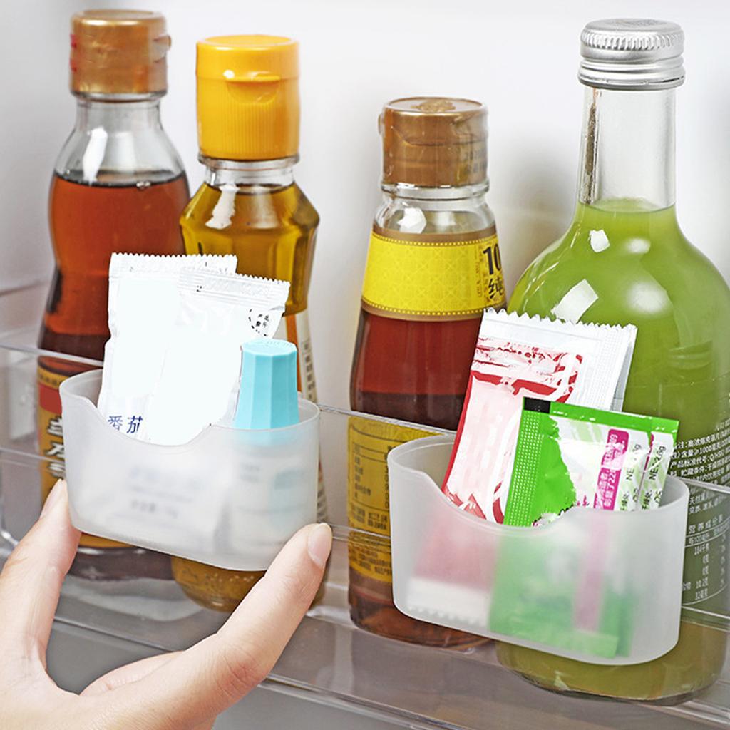 2 buc. Organizator pentru ușa frigiderului, care economisește spațiu, cu gură largă, container glisant mobil pentru alimente pentru frigider 