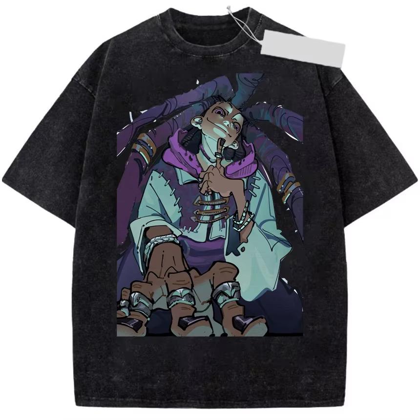 Vente Chaude d'Été Gachiakuta Jabber Wongar Anime T-shirt Lavé Y2k Hommes Femmes Hip Hop Streetwear Gothique Coton T-shirts Oversize