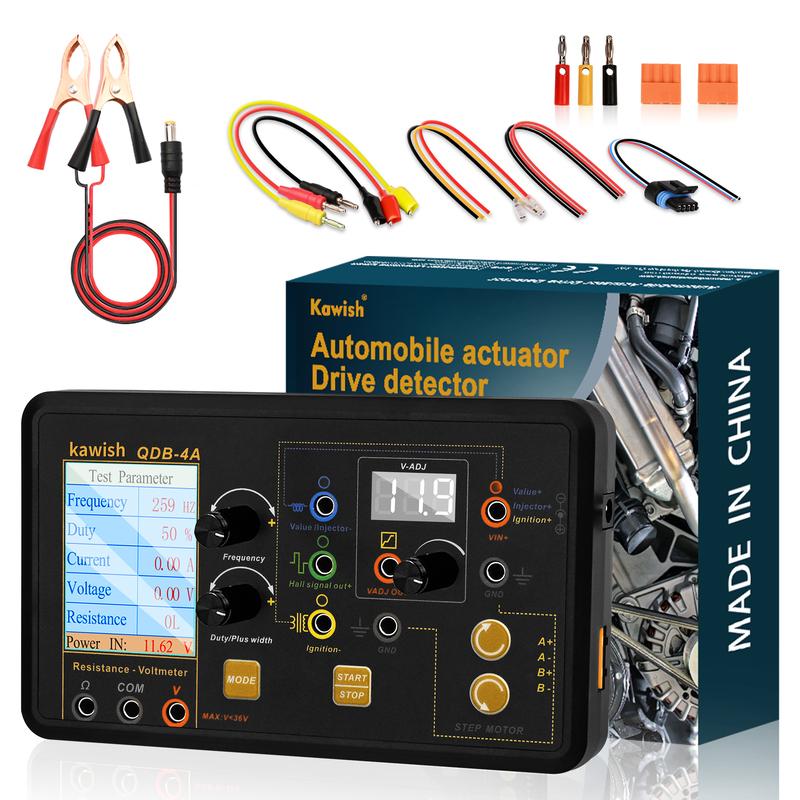 QDB-4A Auto Ignition Coil Test Injector Solenoid Valve Idling Stepper Motor Instrument Tester Fault Detector Drive Simulator