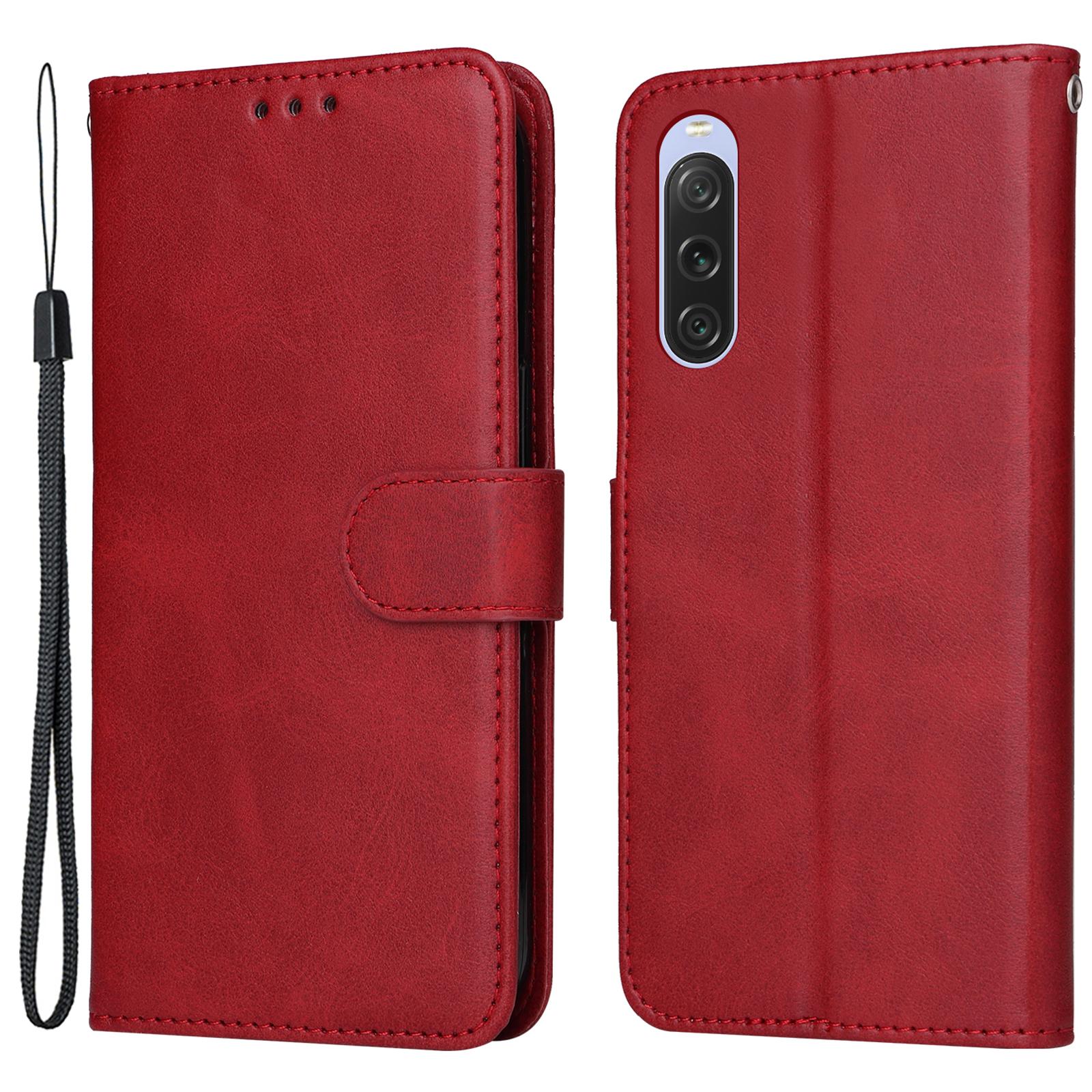 

Для Sony Xperia 10 V Чехол для телефона Кожаная подставка Держатель для карт Кошелек Чехол для телефона Red