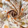 Attracted by the Charm of Orpheus Silk Calle 90 Scarf Orange Silk Used