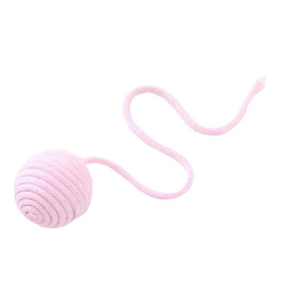 

Cotton String Ball Teething Toy Built-in Sand Rattle Interactive Rope Toy Bite-Resistant Tooth Grinding Cat Play Toy for Pet A рожевий