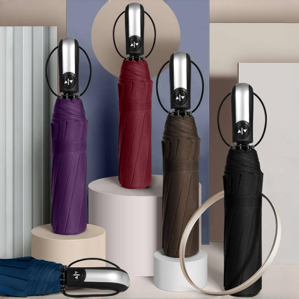 105CM Winddichter Verstärkter 10-Speichen-Schirm Business Stark Langlebig Anti-UV Schirm Damen Outdoor Sonnenschirm