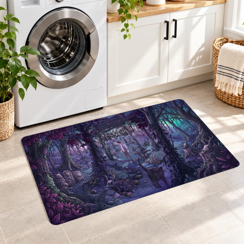 Flannel Kitchen Mat Pet Sematary Soft Area Rug Non Slip Floor Carpet Home Decoration