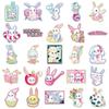 50 Cute Puffy Rabbit Stickers - Waterproof Cartoon Animal Decorations for Cup and Phone Cases