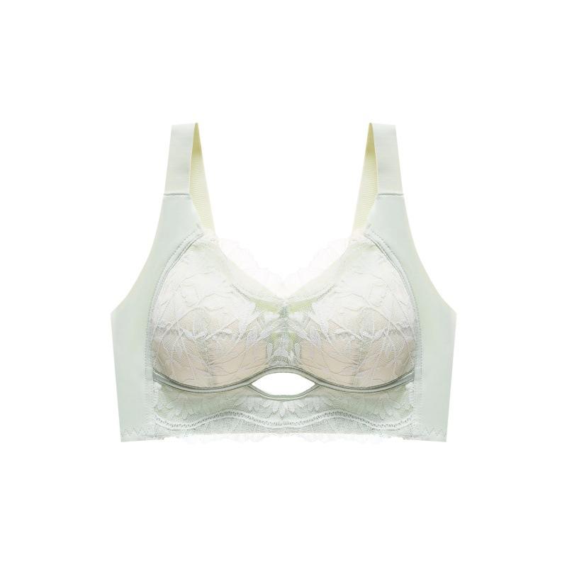 Lace Bra Women's Beautiful Back Fixed Cup Gathering Bra Anti Sagging Bra Anti Glare Bra Sexy Seamless Bra